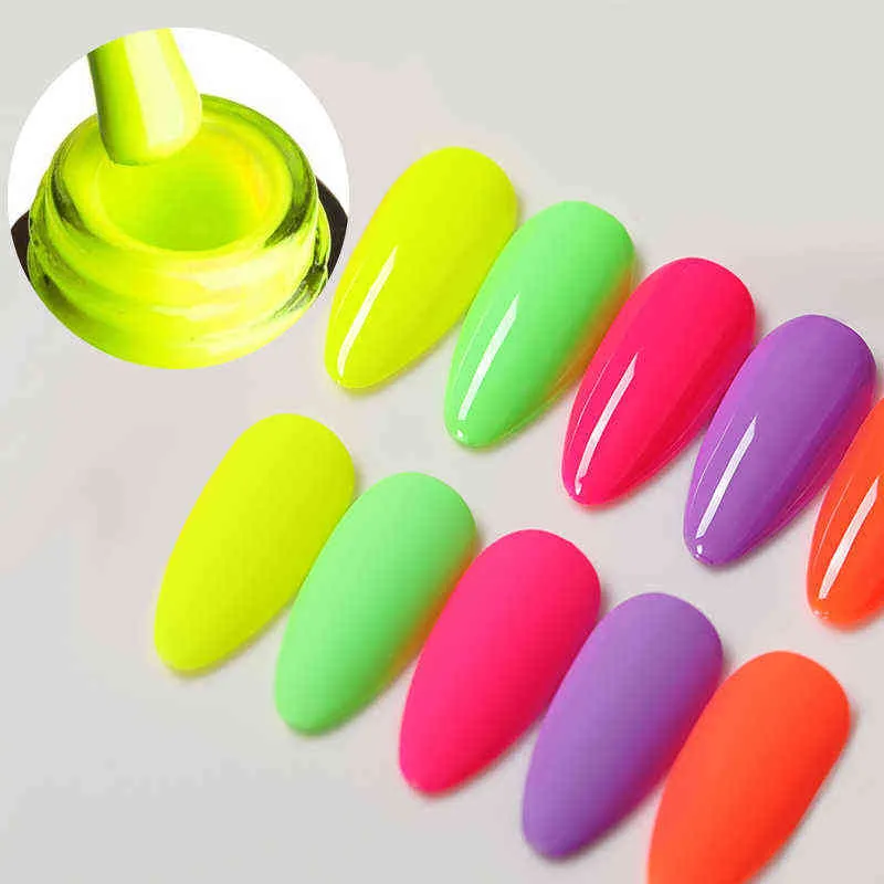 NXY Nail Gel Neon Polish 7 5ml Fluorescent Green Yellow Colors Soak Off Uv Varnish Art Manicure Matte Effect 0328