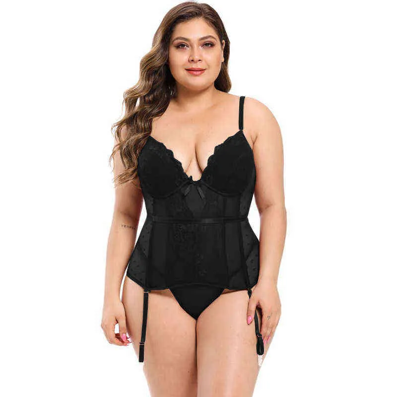 Kvinnor klär underkläder korsetter Bustier Braid Bodysuit Briefer Body Shaper Sexig underkläder med strumpebälte midjetränare L220802