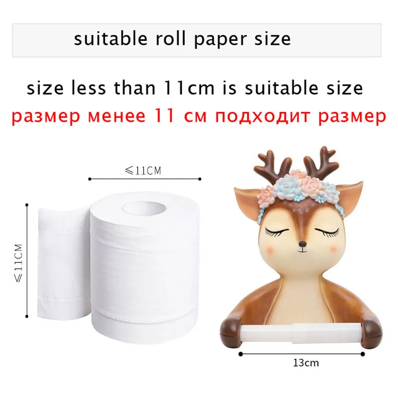 Soporte de papel para rollo de cocina de baño montado en la pared de inodoro de ciervo decorativo 220611