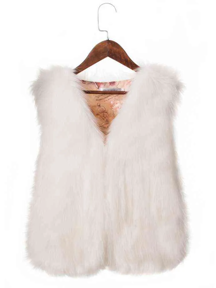 ザドリン秋の冬のファッションチョッキ女性フェイクファーベストピンクホワイトショートフェイクファーコート女性ファーヤイレットフォーリュアヴェステフェムL220714
