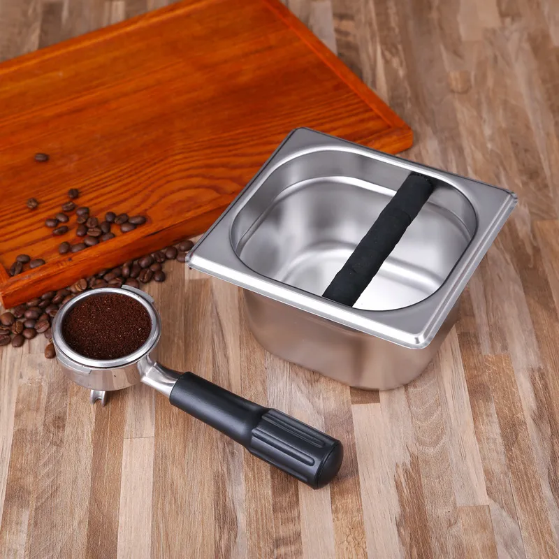 Knockbox voor espresso koffiedik roestvrij staal anti slip maal dump bin barista huishoudelijke gereedschappen café accessoires 220509