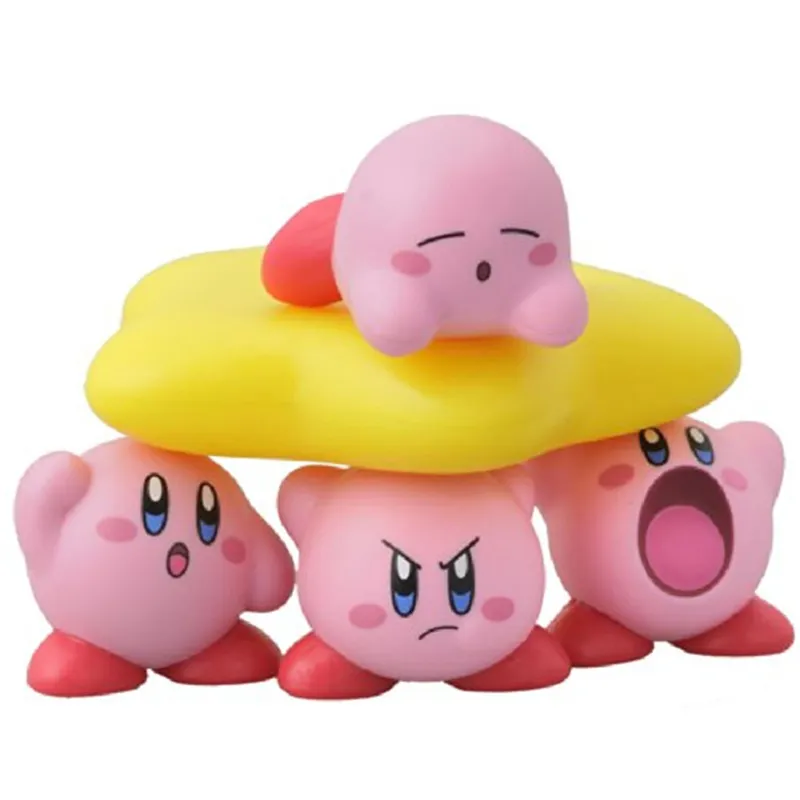 set -spelfigurer Mini Kawaii Kirby Collection pojkar flickor leksaker söt modell tårta prydnadsdocka anime tillbehör gåva 220810