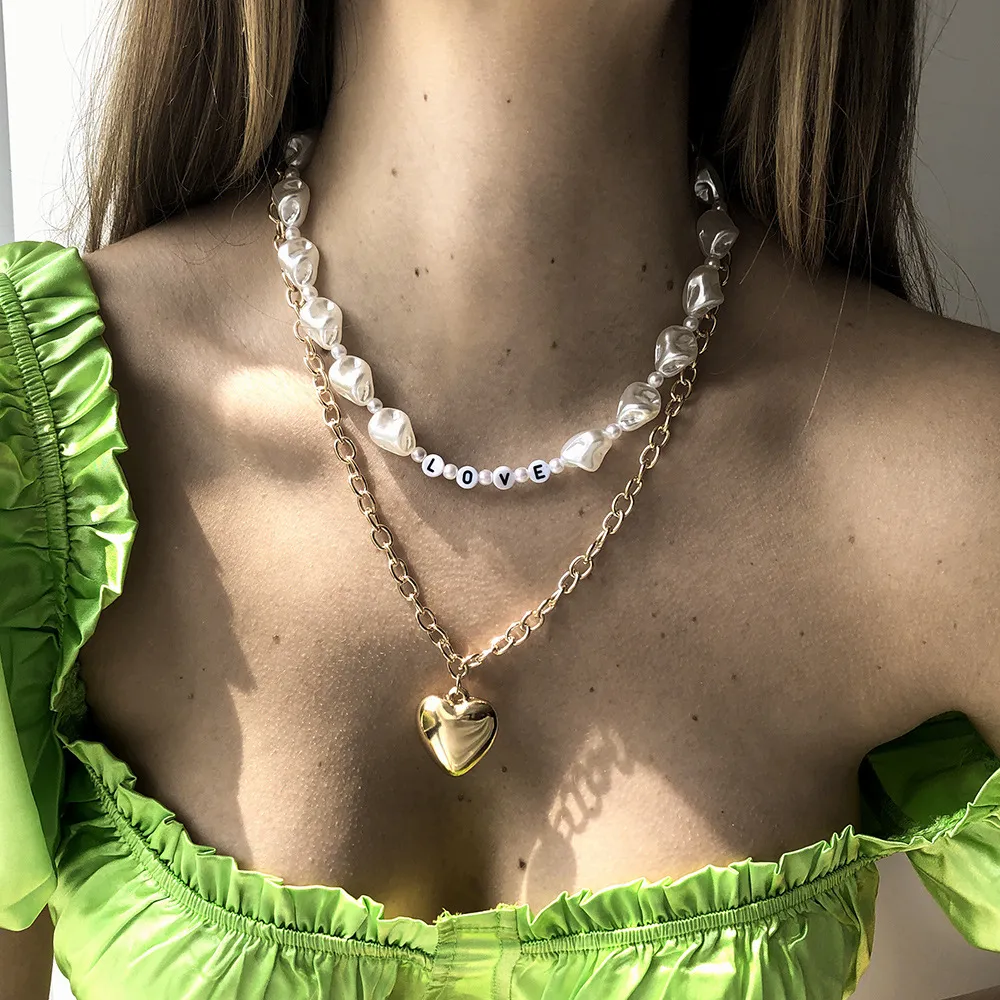 Coração dragão charme pérola frisada colar colar choker cadeia para mulheres aesthetic y2k novo moda acessórios de jóias mamães presentes de aniversário para senhoras