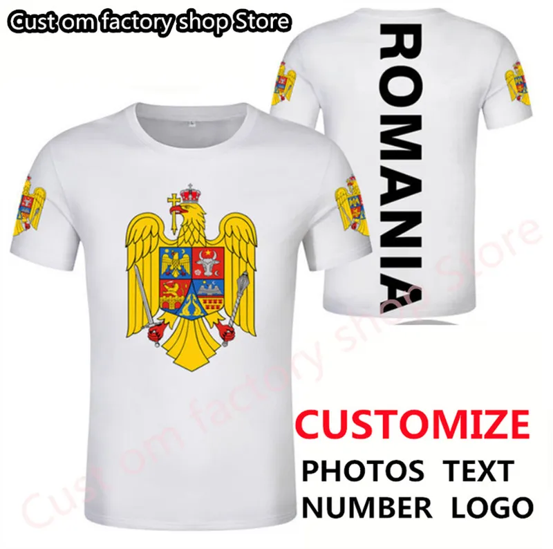 ROMANIA t shirt fai da te su misura nome numero rom T Shirt nazione bandiera ro romana rumena country college stampa p o abbigliamento 220616