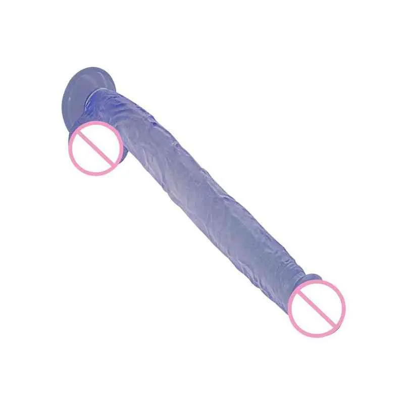 Nxy dildos multicolor super long penis slank crystal onani inverterad modell kvinnlig vaginal anal massage stick vibrerande 0316