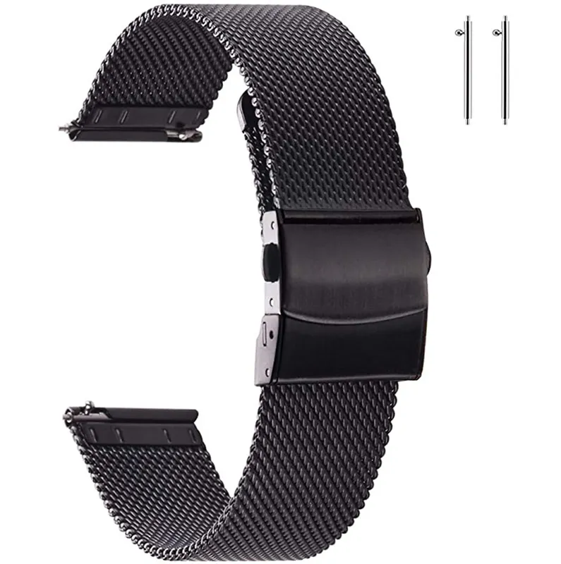 Stainless Steel Mesh Watch Band for Mens Women Quick Release Mesh Watch Straps 16mm 18mm 19mm 20mm 21mm 22mm 220622