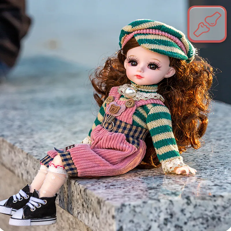 Zhaogogo 30cm mavi gözler bjd bebek 18 hareketli eklemli diy bjd bebekler prenses oyuncaklar bjd yuvarlak yüz uzun saç diy oyuncak hediye 220707