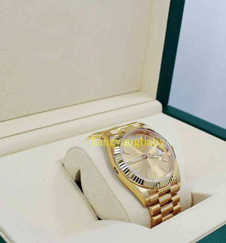 Часы высшего качества с коробкой, 40 мм, Day-Date Prident, желтое золото 18 карат, ЯПОНСКИЙ Механизм, автоматические мужские мужские часы B P Maker208P