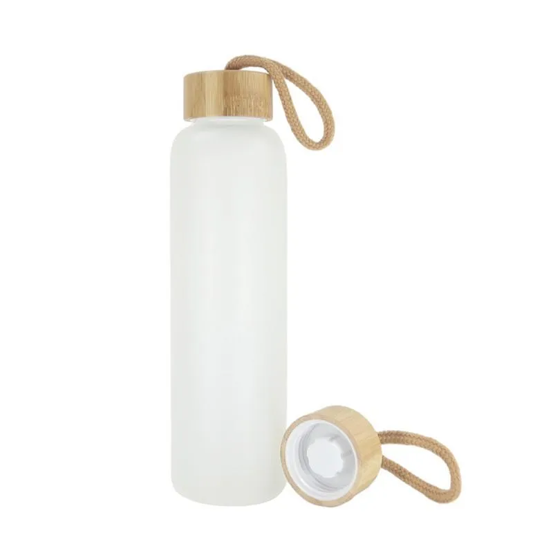 500ml昇華水の蓋付き水筒霜の透明なガラスジュースボトル透明ブランク昇華タンブラートラベルマグ株式Sxjun27