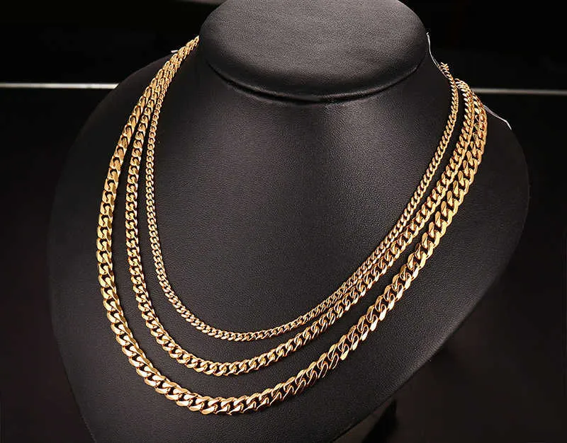 Designer Fashion Jewel Collier en acier inoxydable Colliers pour hommes Collier 18K Chaînes Gold Collier Man Chains Colliers 211t
