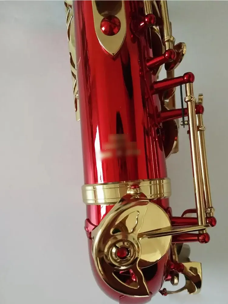 TENOR B-TENOR B RED Tenor Profissional Saxofone GRAVAÇÃO DO PADRÃO DOURO DO GOLD TOM DE TOM PROFISSIONAL TENOR SAX JAZZ Instrumento
