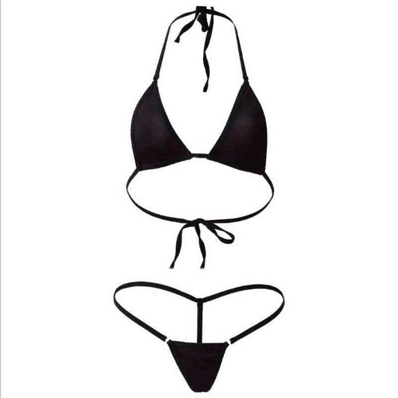 Nouvelles femmes sexy micro-tong sous-vêtements G-string soutien-gorge micro bikini brésilien bikini semets de maillot de bain l220727