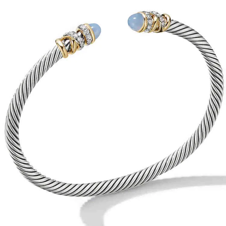 Pulsera de moda de joyas Cordera de acero tejido para mujeres con incrustación de estancamiento de Haoshi Stainls Bracelet de oro de 18K ABIERTO1622292