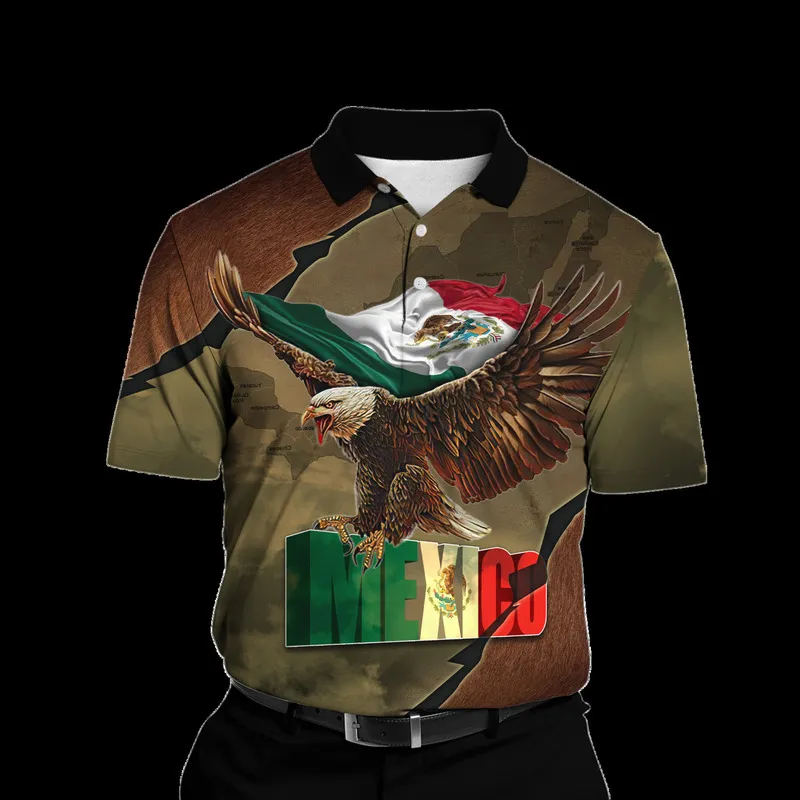PLstarCosmos 3DPrint est Mexico Country Flag Polo Shirt Custom Name Team Harajuku Streetwear Tees Sleeveless Fitness Unisex 1 220713