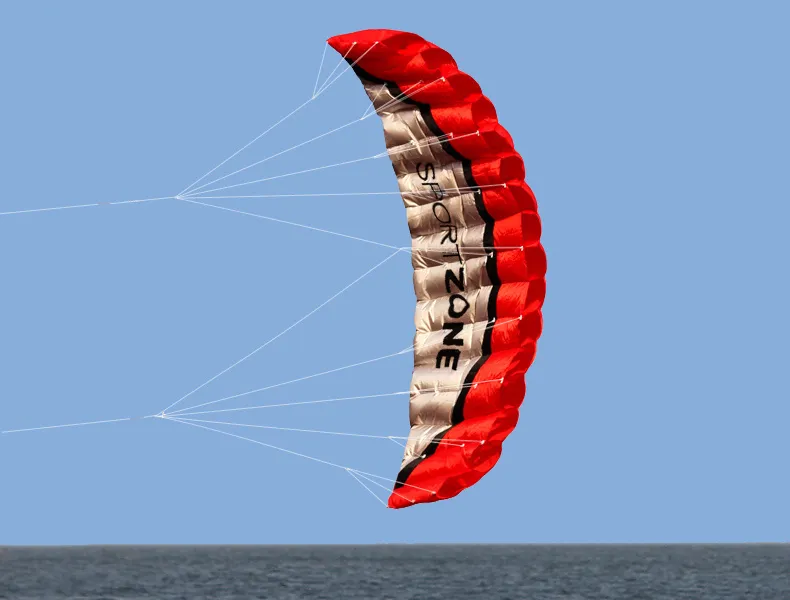 Alta qualidade de 25m Linha dupla 4 Cores parafoil Parachute Sports Beach Kite Easy To Fly Factory Outlet 220621