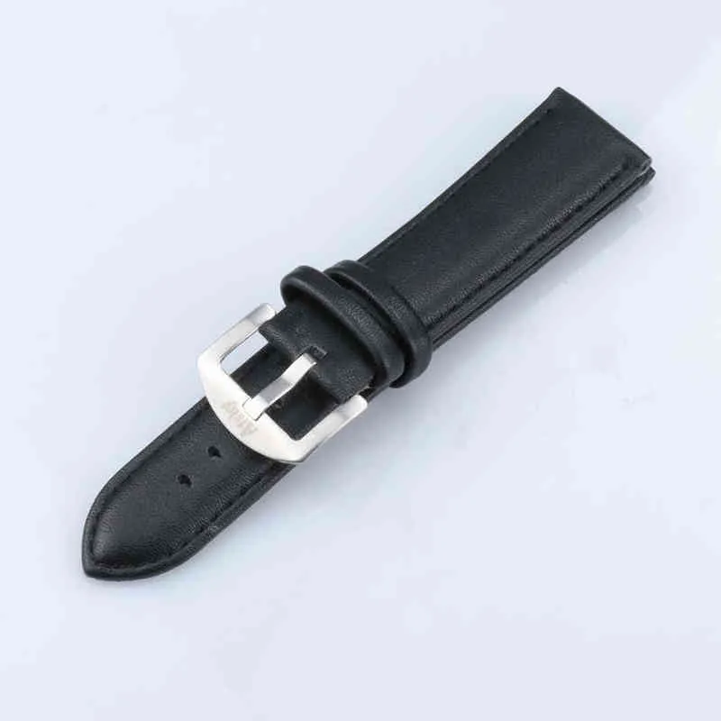 ステンレス鋼のバックルの黒帯22 mmストラップの交換の柔らかい革高品質G220420