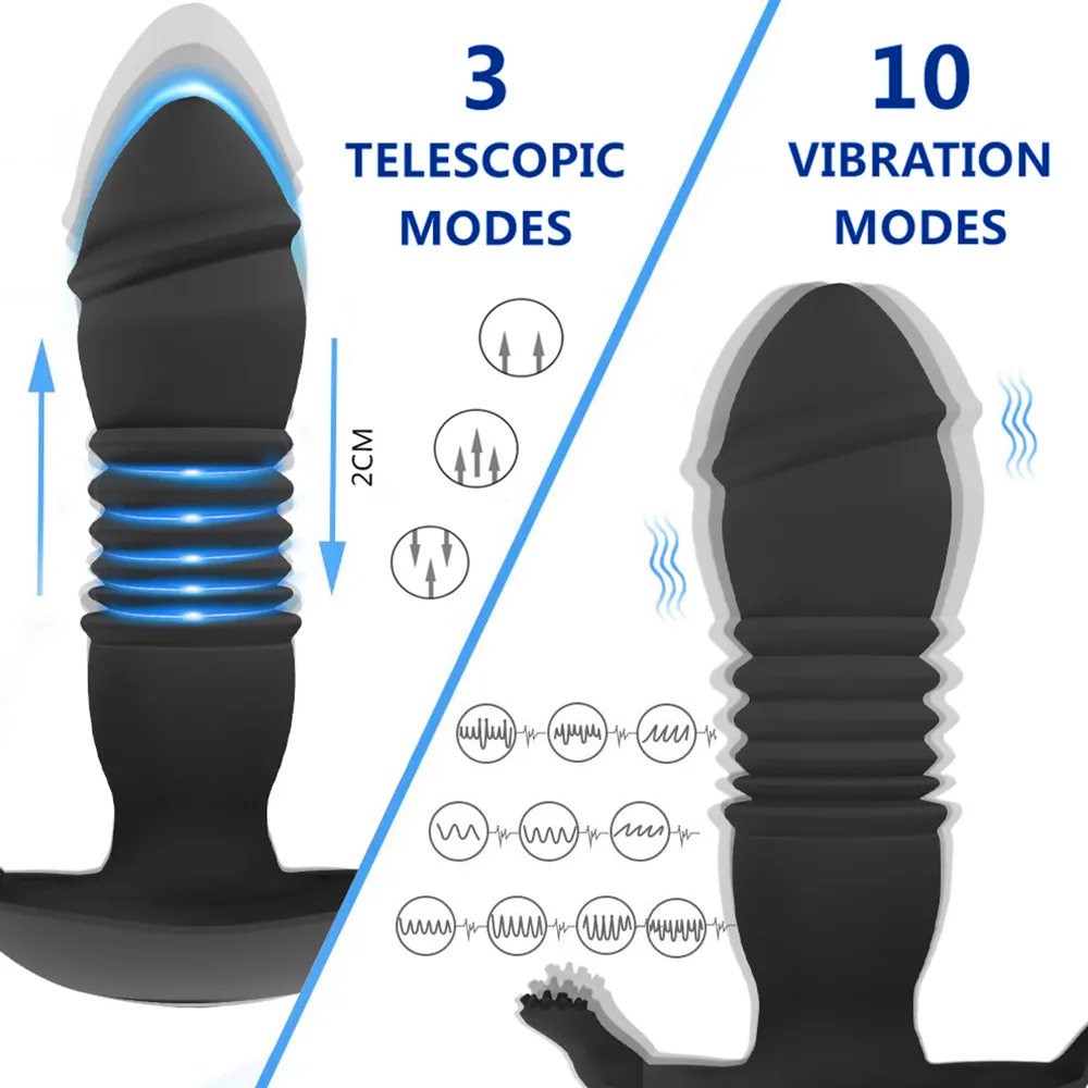 Andra hälsoskönhetsartiklar Bluetooth som driver dildo vibrator Big Butt Plug Ana
