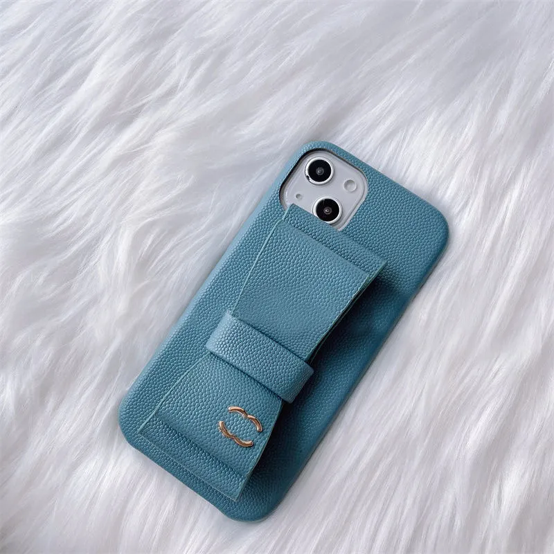 Bowknot Designer Cajones Phonecase de cuero de lujo para iPhone 13 Promax 12 11 Pro XS Max XR Anti Entrada Phone Cover de alta calidad