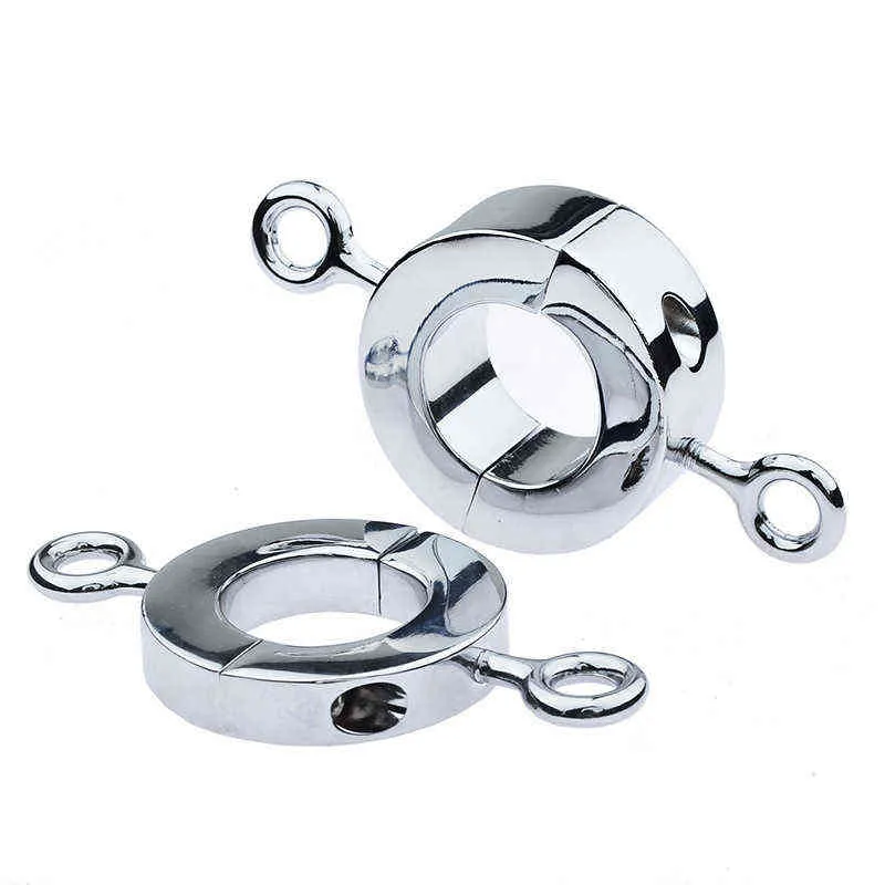 Nxy cockrings roestvrijstalen testbalkogel brancard penis scrotum cbt terughoudendheid sloten zware ring cockring metalen ballen hangers 220505