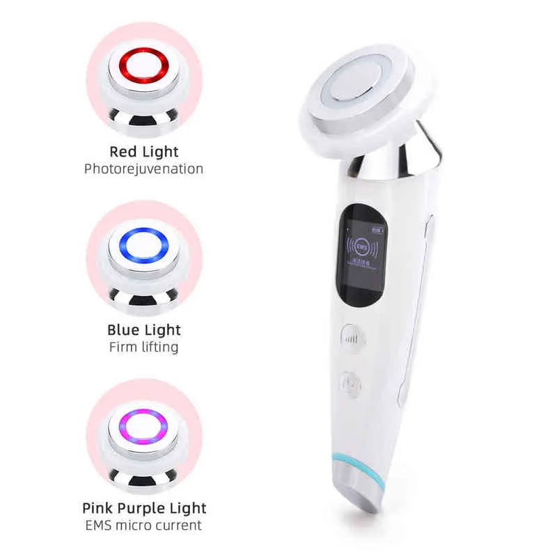 Wireless LED Facial Massager Photon Therapy Anti-Aging Skin Care Device voor rimpels Verjongingsverstakking Machine 220512