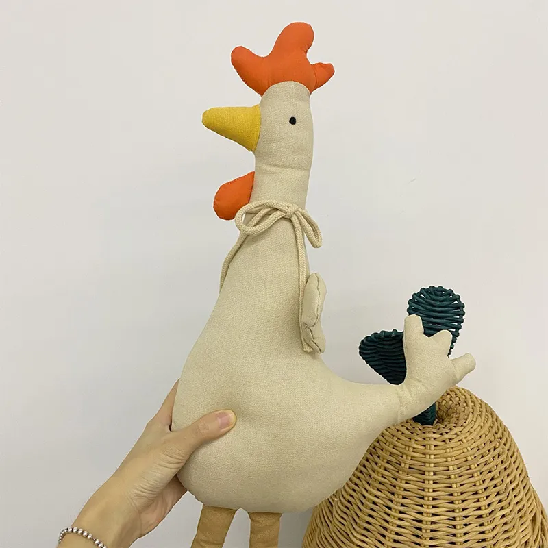 INS Bébé Animal En Peluche Jouets En Peluche Poupée De Bande Dessinée Poulet Girafe Oie Jouet pour Enfants Enfants Anniversaire De Noël Cadeau Chambre Décor 220425