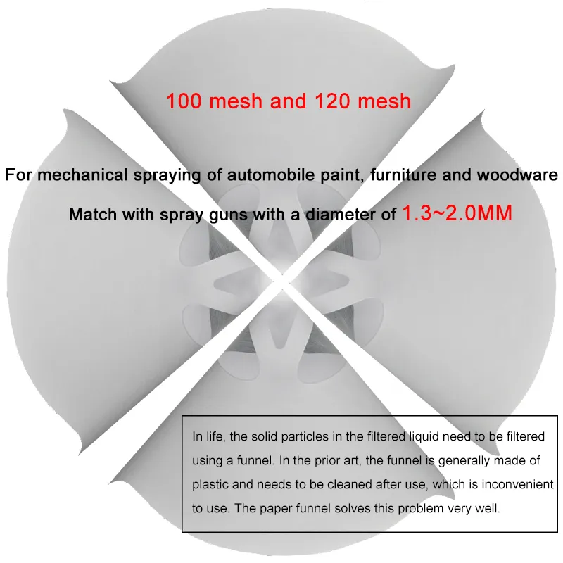 200 -st uit verffilter papier trechter wegwerpbaar 149 micron fijn gaas geschikt voor automotive filtratie 220509