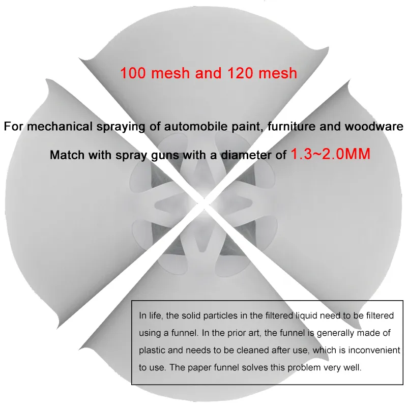 Paint Filter Paper Funnel Disposable 149 Microns Fine Mesh Suitable For Automotive Filtration 220509