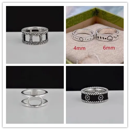 Mens Luxurys designer ringar engagemang för kvinnor smycken älskar ring män klassiska skalle mode par ring 925 sterling silver orna294q