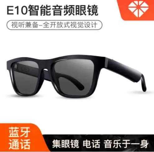New smart glasses E10 sunglasses black technology can call listening to music bluetooth audio glasses H220411