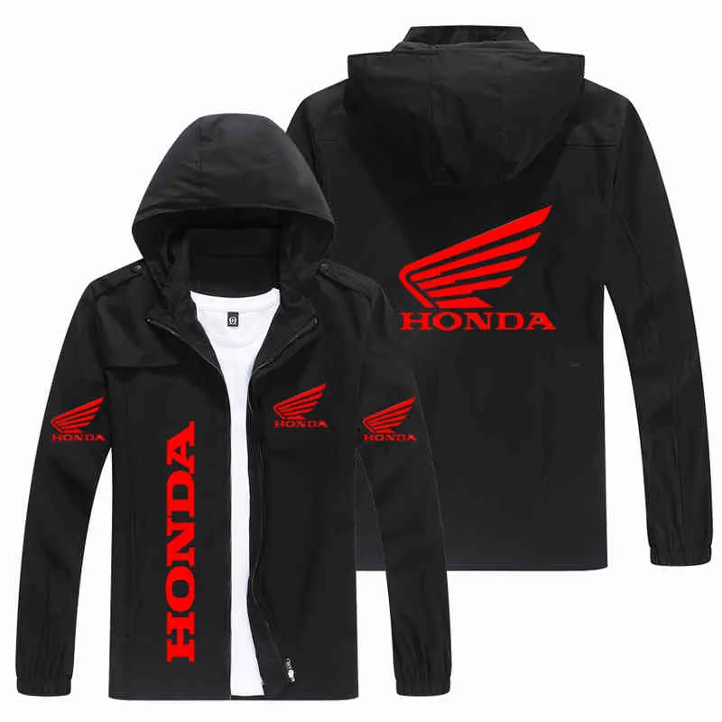 2022 nouveau Honda moto course vestes décontracté mince Bomber homme coupe-vent fermeture éclair motard à capuche hommes vêtements