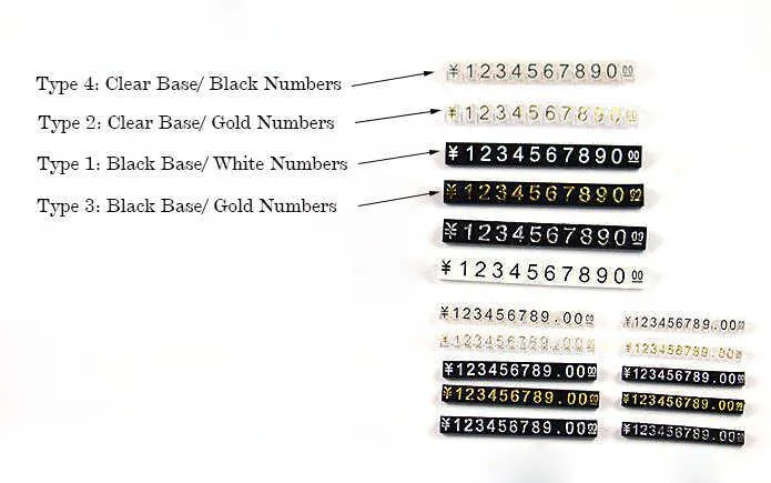 5.6cm調整可能な値札ユーロポンドリラアセンブリブロック番号桁の立方体電話腕時計ジュエリーカウンターディスプレイスタンドサイン