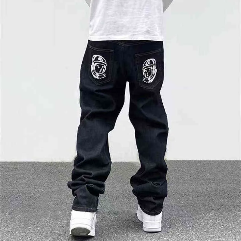 2022 Ropa Köpek Baskı Sokak Giyim Erkekler Hip Hop Bol Jeans Pantolon Y2K Giysileri Düz gevşek Goth denim pantolon Pantnes Vaqueros T2207286M