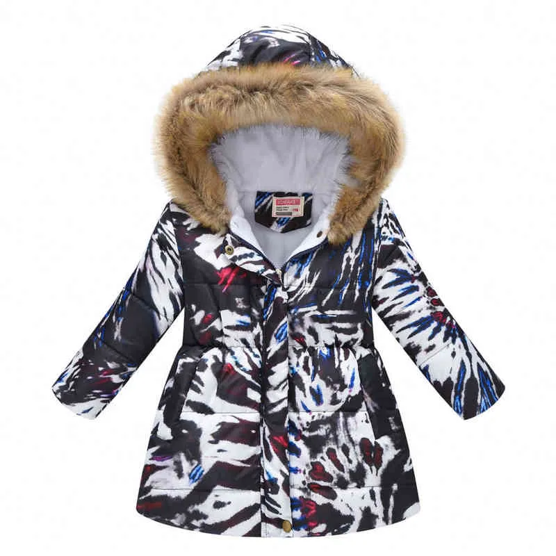 Girls Jacket Winter Fashion Outerwear Thicker Warm Keep Casual Hooded Baby Jacket Birthday Gift Christmas Costume Kids Clothing J220718