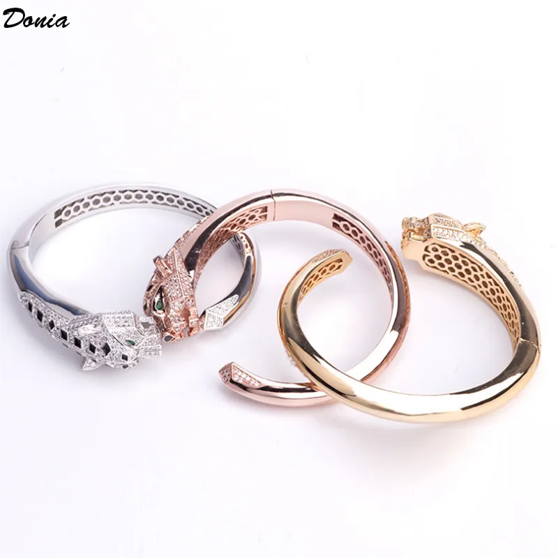 Donia Jewelry, роскошный браслет для вечеринки, европейская и американская мода, леопардовый титан, микромозаика, цирконий, дизайнерское кольцо Set311F