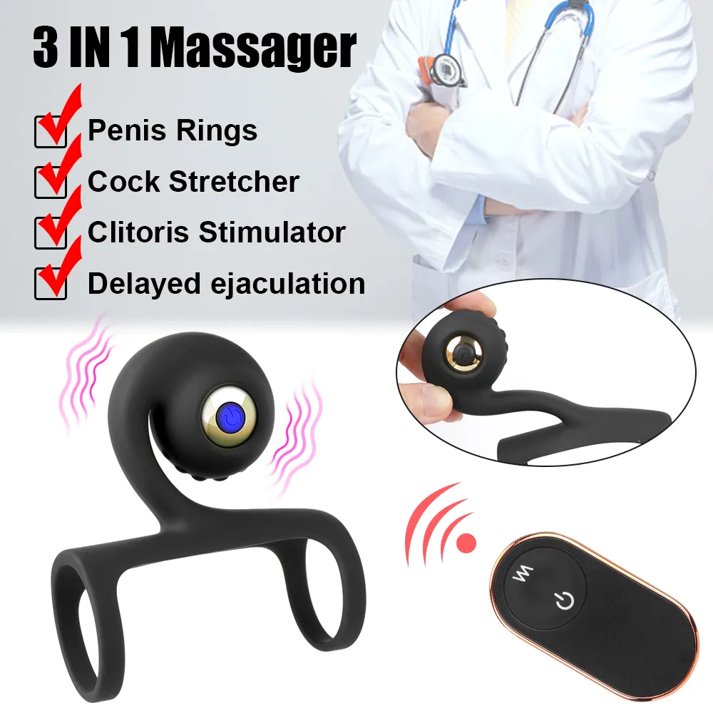9 lägen vibrator försenad utlösning penis ring kuk bår sexiga leksaker för män kvinnor par klitoris anal stimulator