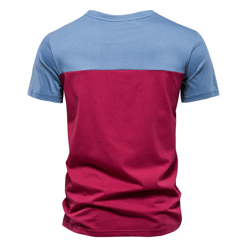 AIOPESON T-shirt patchwork a righe uomo Estate manica corta 100% cotone T-shirt uomo Tops T-shirt Moda uomo casual Abbigliamento 220509