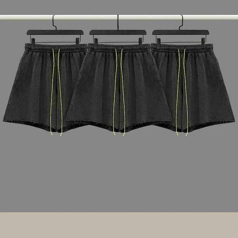 Shorts pour hommes 2022 Askyurself Blank Shorts Hommes Femmes 1 1 Haute Qualité Vert Long Cordon Askyurself Shorts Vintage Wash Breeches T220825