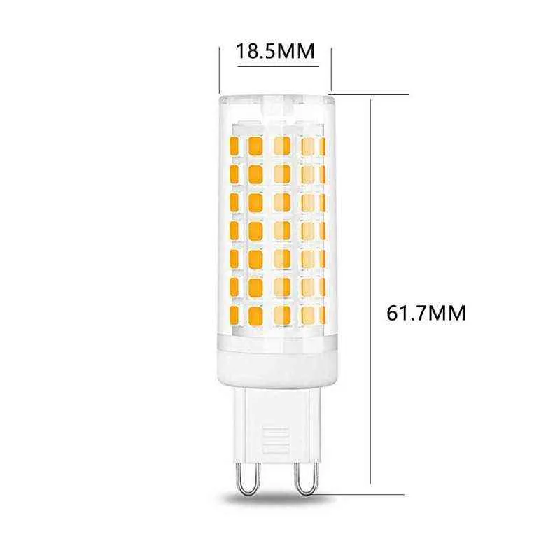 Brightest G9 LED Lamp AC220V 5W 7W 9W 12W Ceramic SMD2835 LED Bulb Warm/Cool White Spotlight replace Halogen light H220428