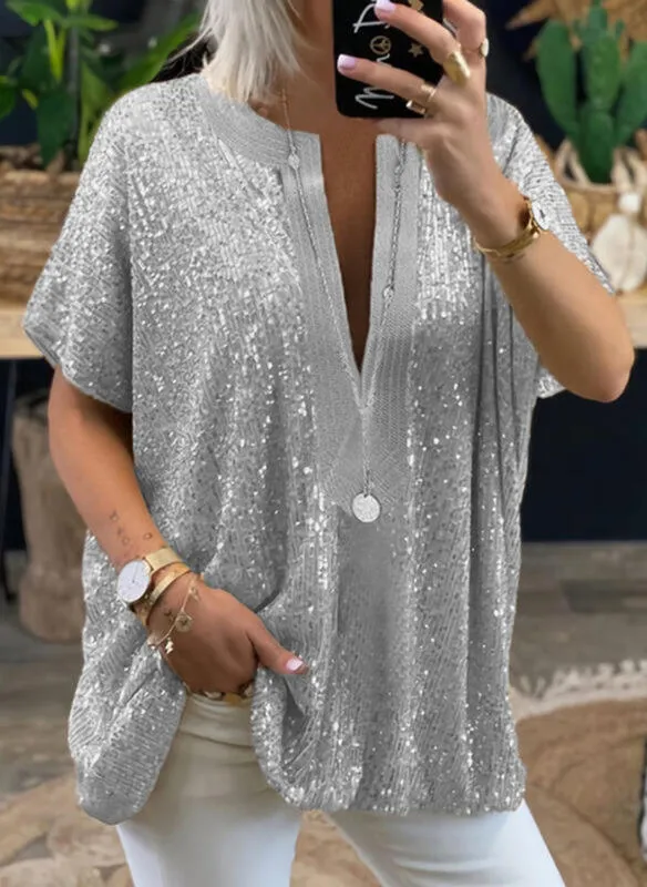 Maglietta paillettes sale