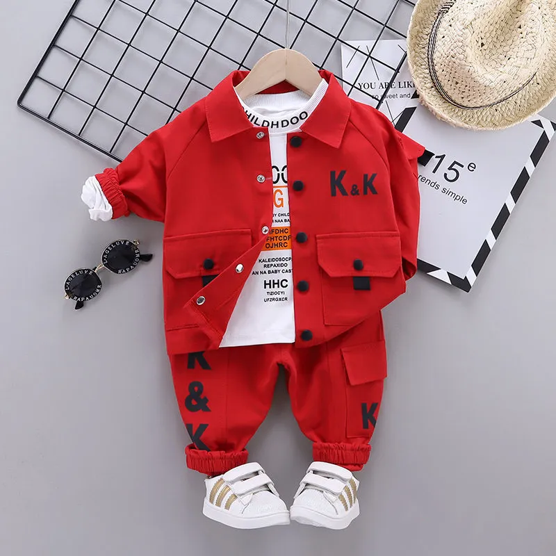 Vêtements Ensembles d'automne Vêtements Baby Boys Jacket Jacket Suit Tshirt Pants sets Spring Kids Infant Vêtements Toddler Sportswear 04 ans 220826