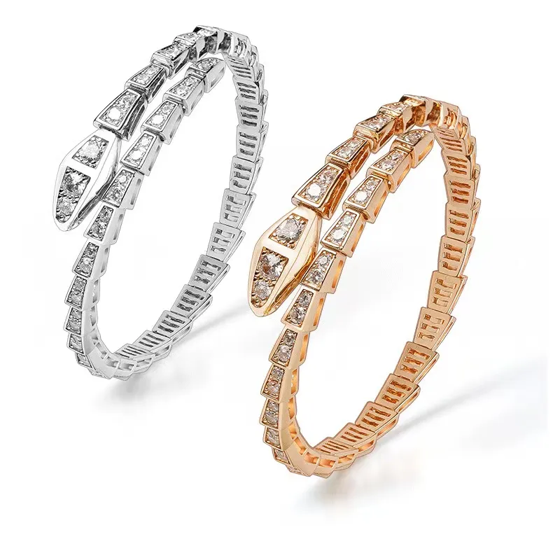 Bracelet de luxe en or serpentine exagérée, bracelets irréguliers pour hommes et femmes, boutique haut de gamme, saint-valentin b320H