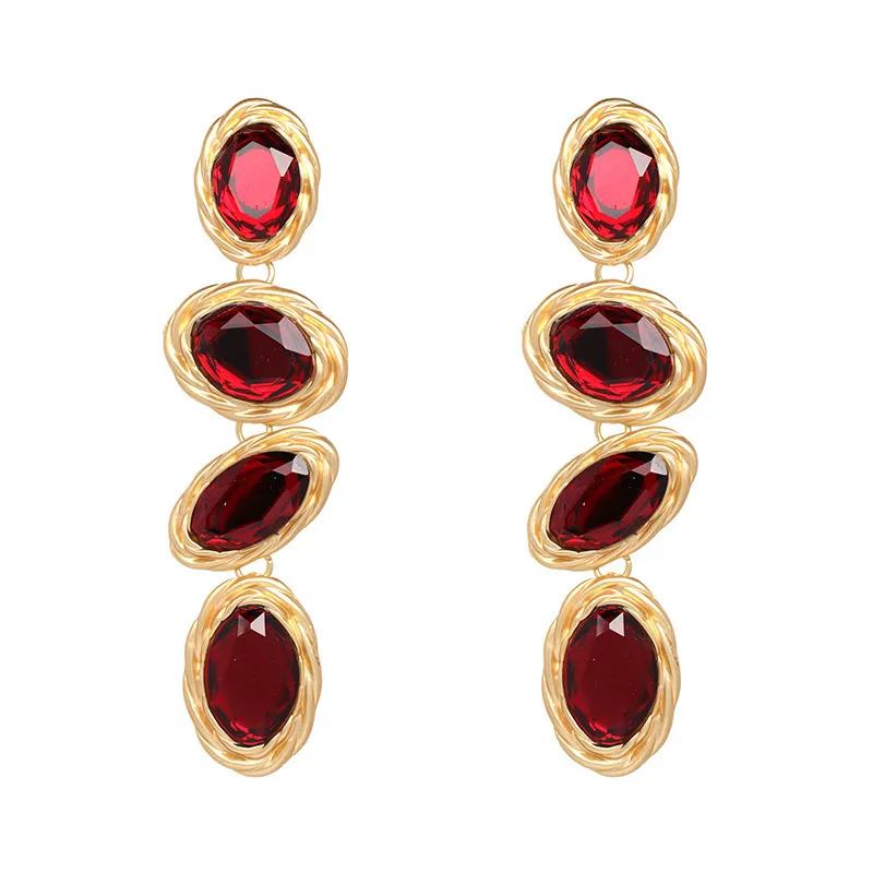 Retro Personality Exaggerated Earrings European And American Style Alloy Diamond Earrings Jewelry CX220402