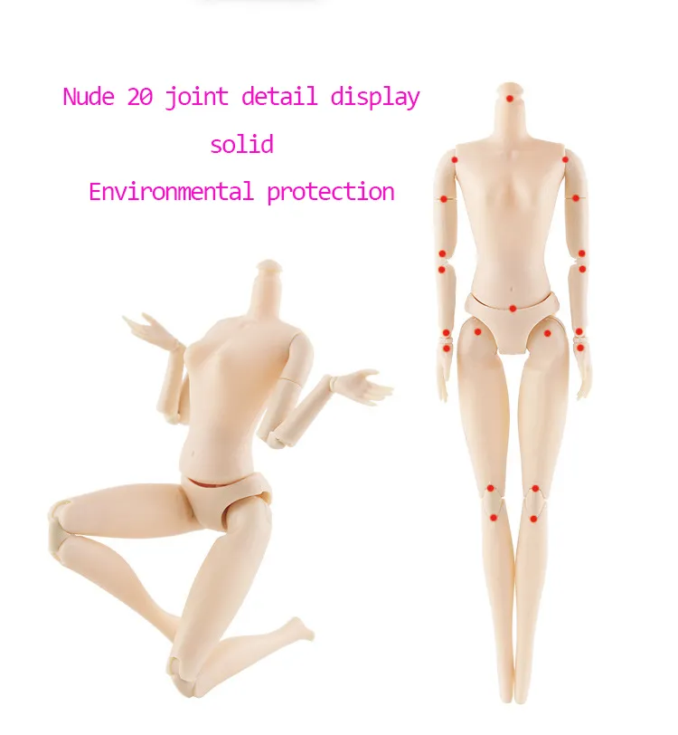 30CM BJD Doll 20Movable Joints Cute Beautiful Medium Long Wig Universal Muscle Nude 3D Eyes Realistic Dress Up Girl DIY Toy 220525