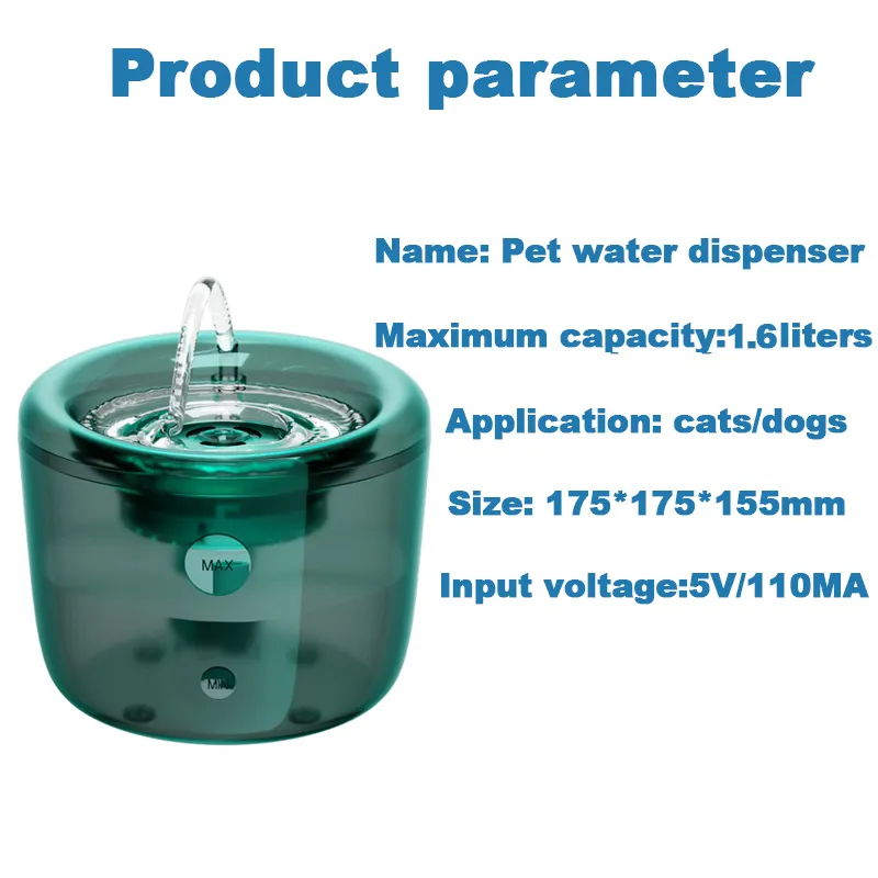 Capteur automatique chat fontaine d'eau muet pompe mangeoire chien animal abreuvoir bol distributeur de boisson pour USB alimenté 220323