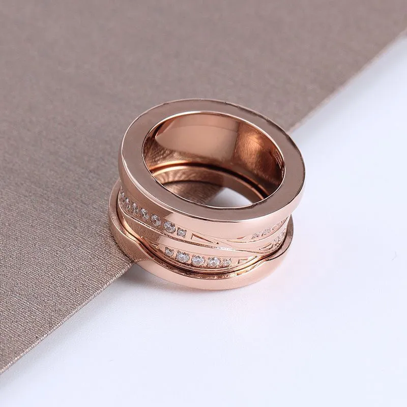 Hochwertiger Diamantring -Modepaar Ring Edelstahl Valentinstag Geschenk für Männer und Frauen315e