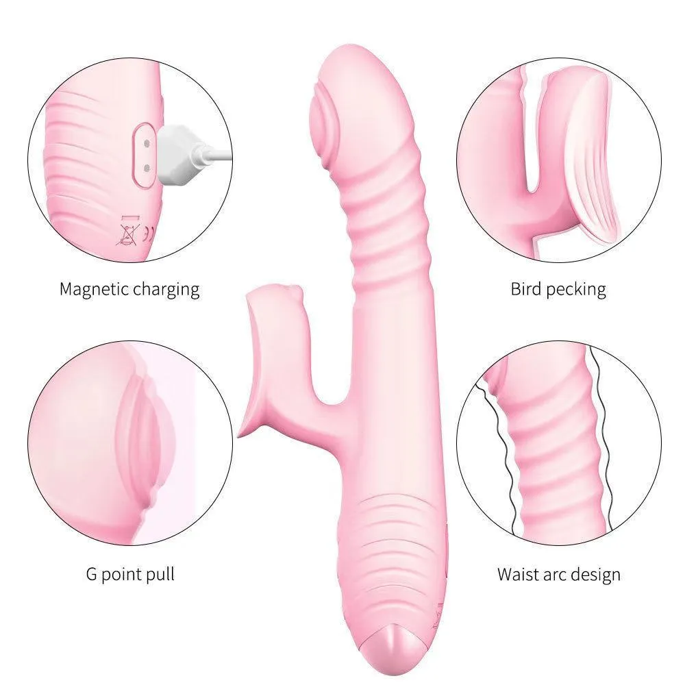 Helt automatisk teleskopisk flappning av pinne vibrator sexiga produkter för kvinnor som värmer dildo vuxna klitoris stimulator erotiska leksaker
