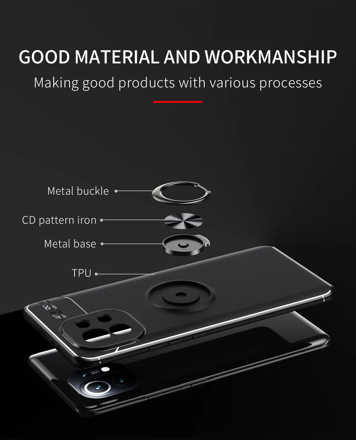 Custodie telefoni con supporto anello magnetico auto Xiaomi Mi 11T 11 Ultra 10T Lite 10 Pro 11i Cover in TPU Poco F3 X3 NFC Staffa
