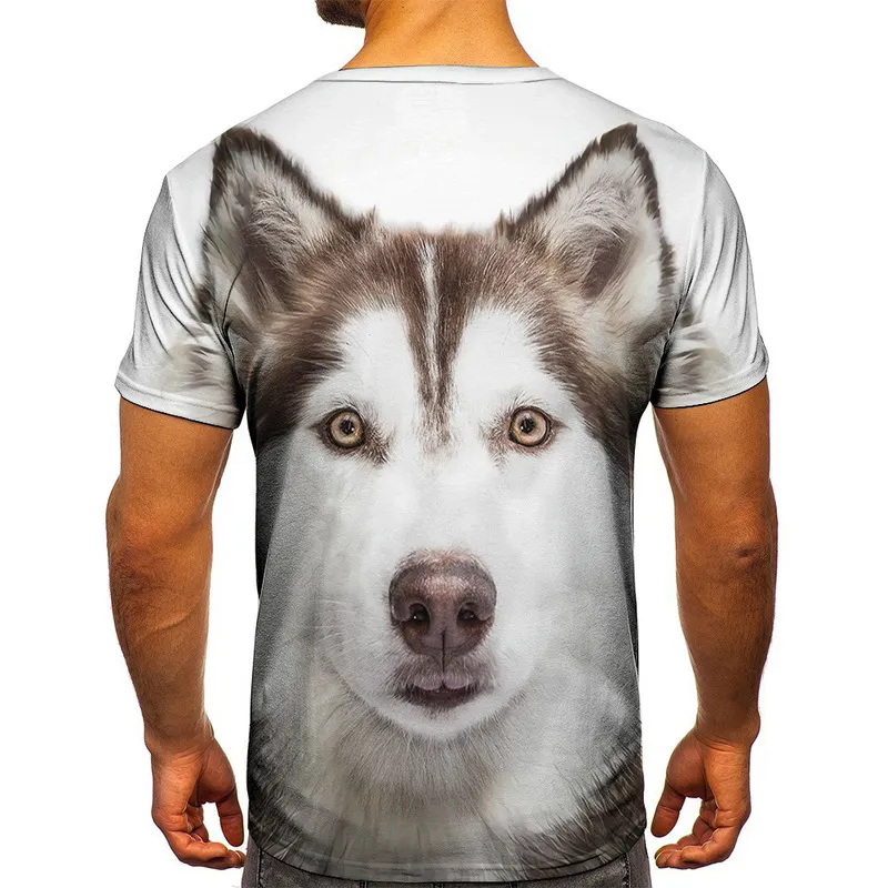Tshirt do drukowania 3D dla mężczyzn Śliczny Shepherd Alaskan Sled Dog Bulldog Cool oddychające krótkie rękawy Trendy swobodny tshirt 220607