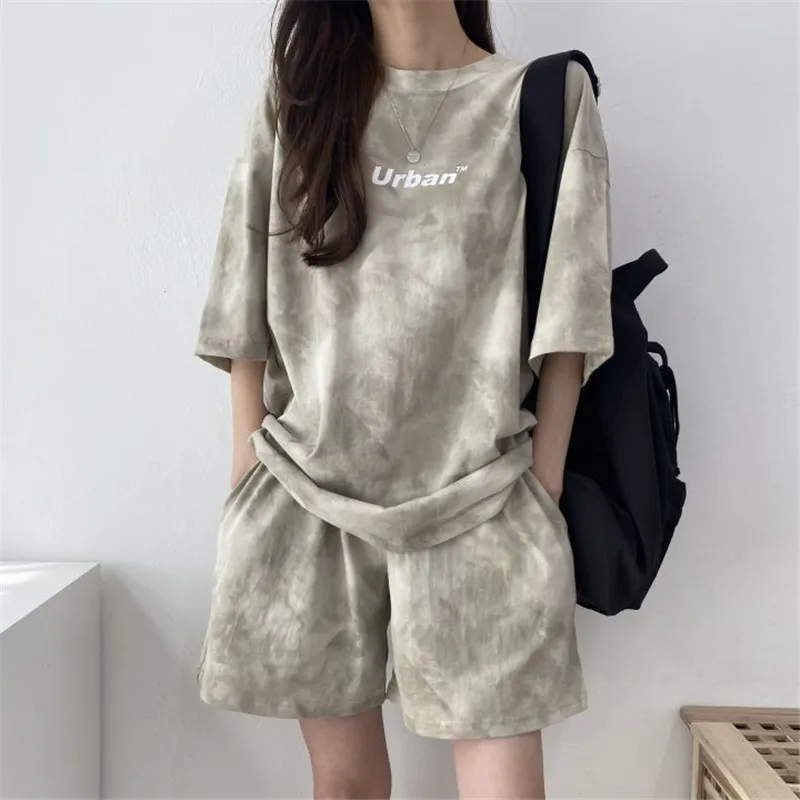 Suit with Shorts for Women and T Shirt Oversized Sets Fashion Outfit Set Summer Tracksuit Woman Big Size 220616
