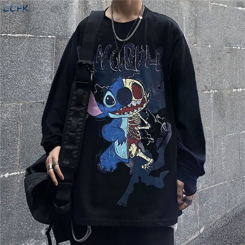 Harajuku Emo Clothes Long Sleeve Gothic T shirts Women Punk Top Men Cartoon Grunge Hip Hop Streetwear Alt Aesthetic 220714